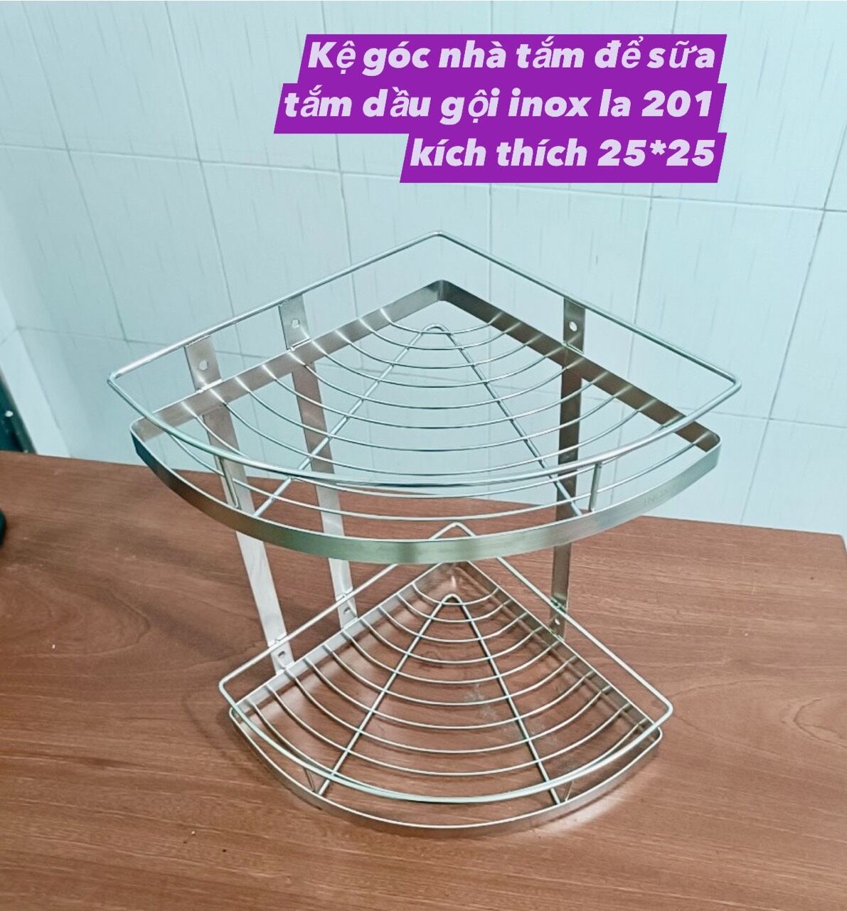 Kệ góc nhà tắm inox 201