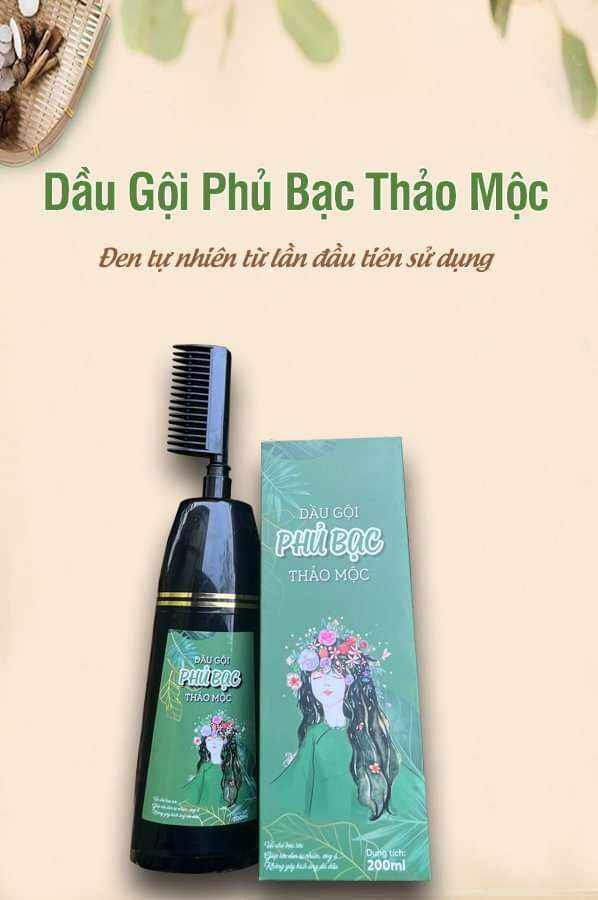 Dầu gội phủ bạc nhuộm tóc đen 200ml