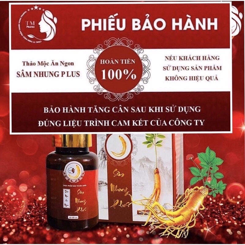 TĂNG CÂN SÂM NHUNG PLUS . tăng cân an toàn hiệu quả