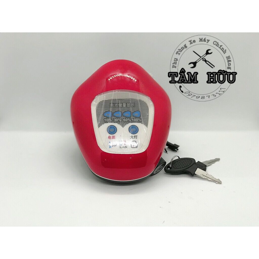 Đầu đèn xe đạp điện 48v cao cấp có sẵn đèn led siêu sáng