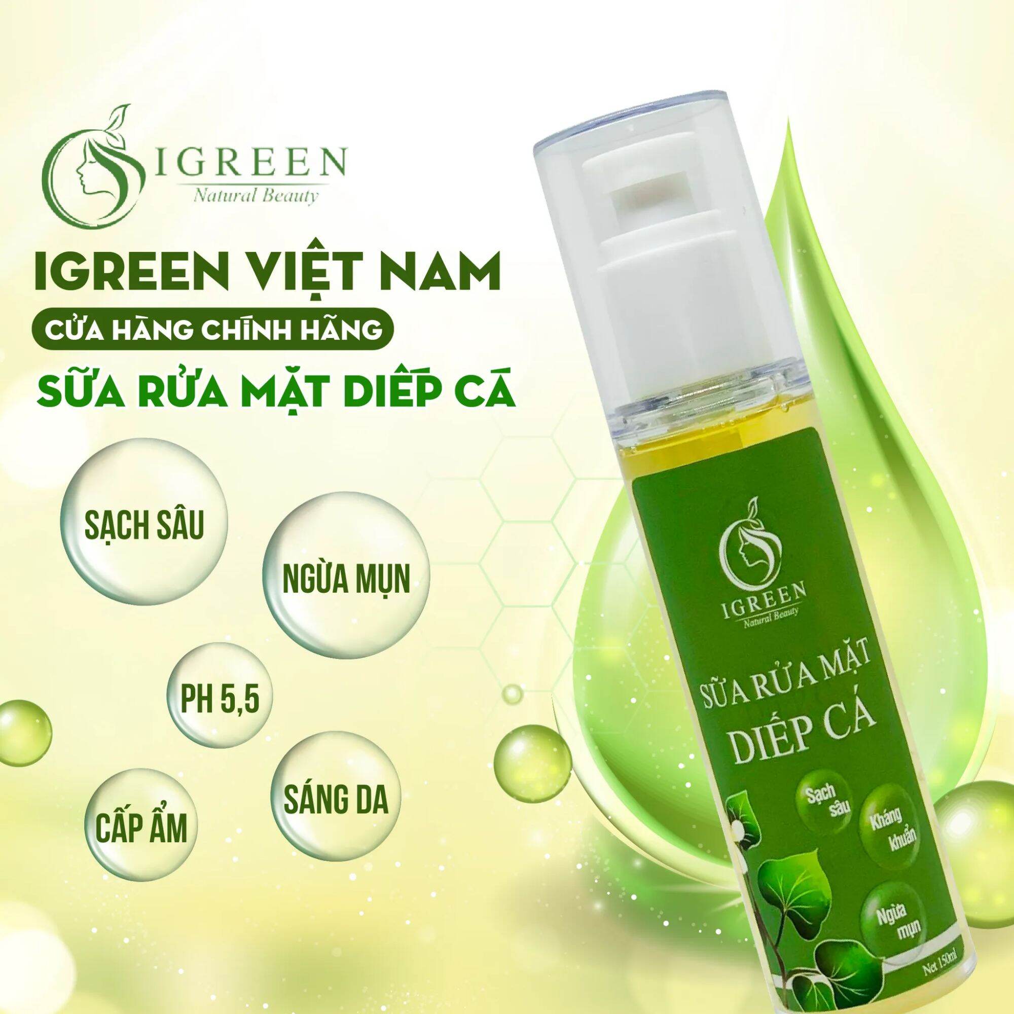 [DỊU NHẸ] SỮA RỬA MẶT DIẾP CÁ TRÀ XANH