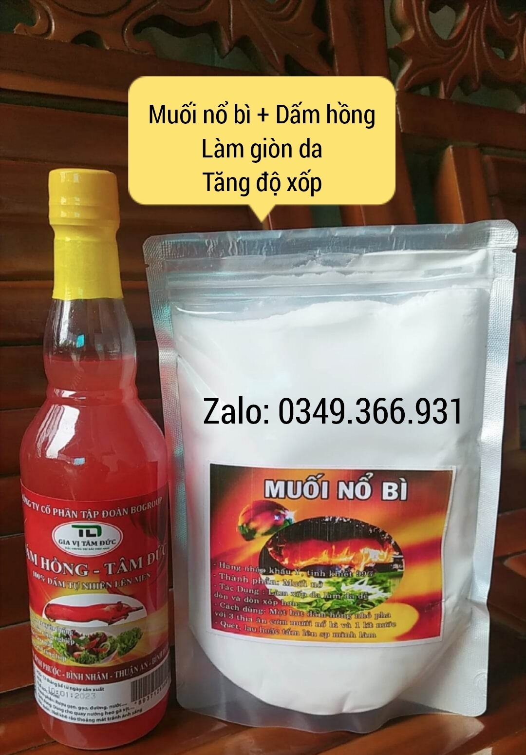 Combo muối nổ bì + dấm hồng