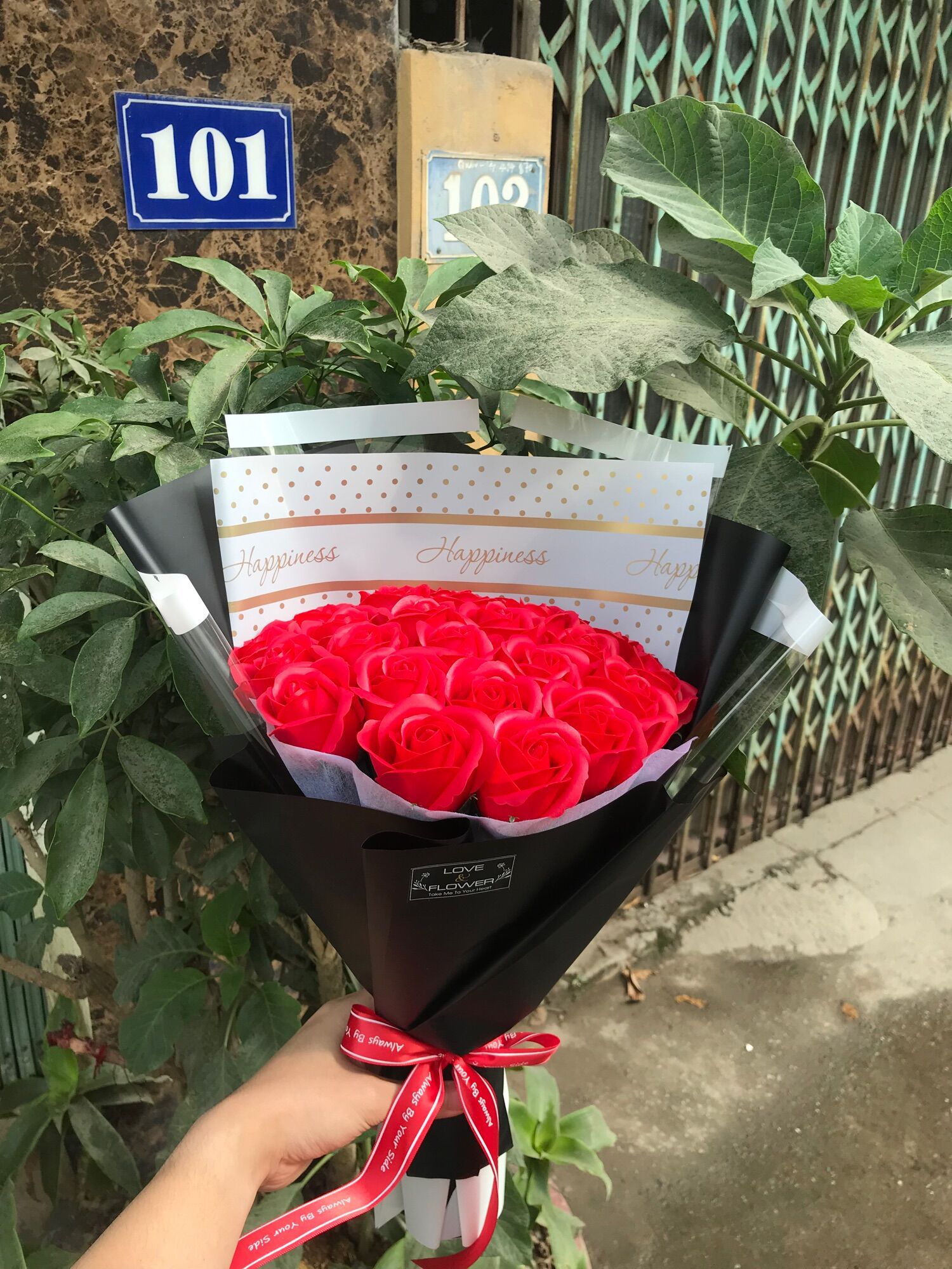 Wax Flowers Bouquet 25B with Real Photos