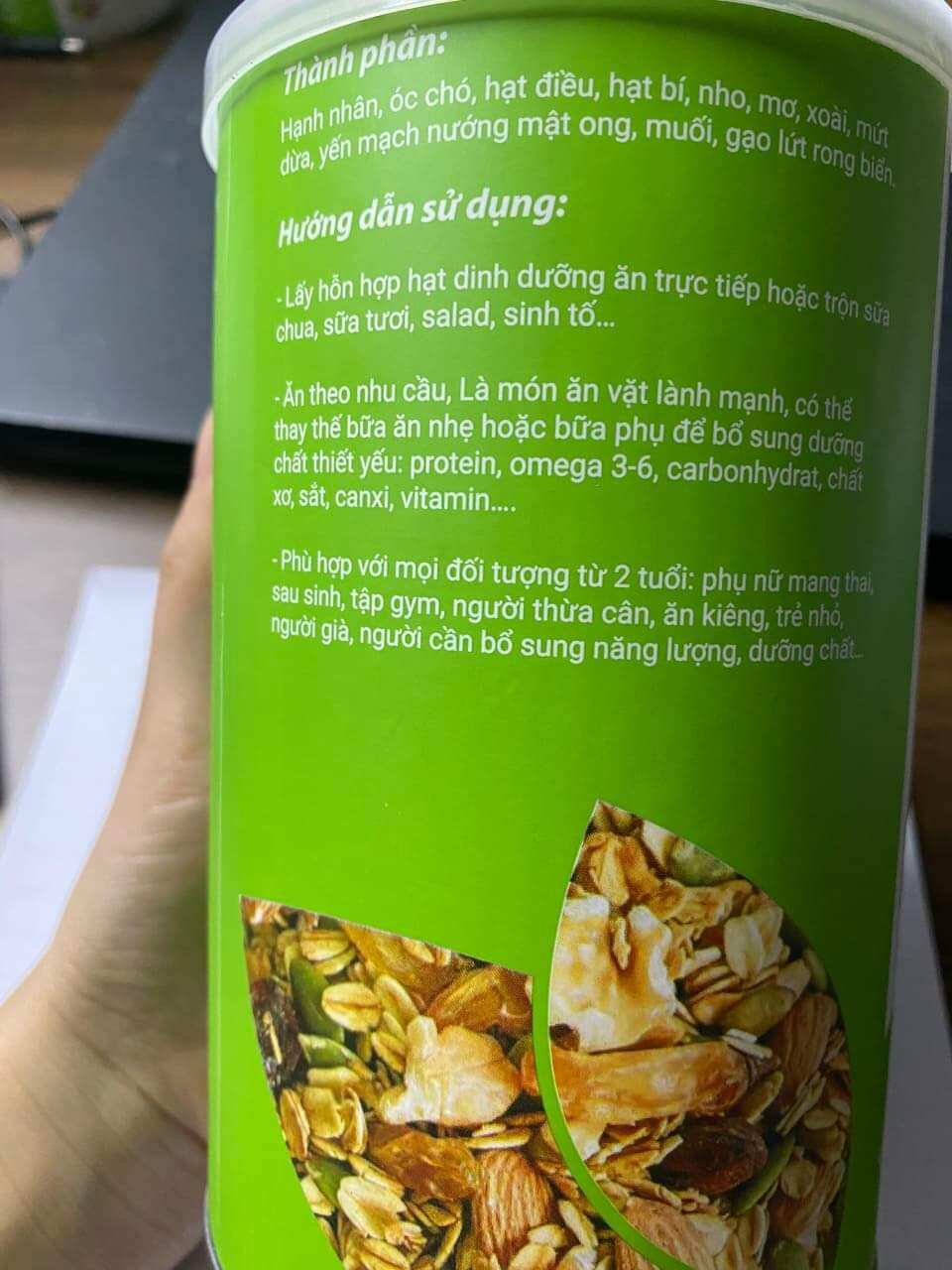 [2 hộp 1 kg ] Ngũ cốc hạt Granola Min Min