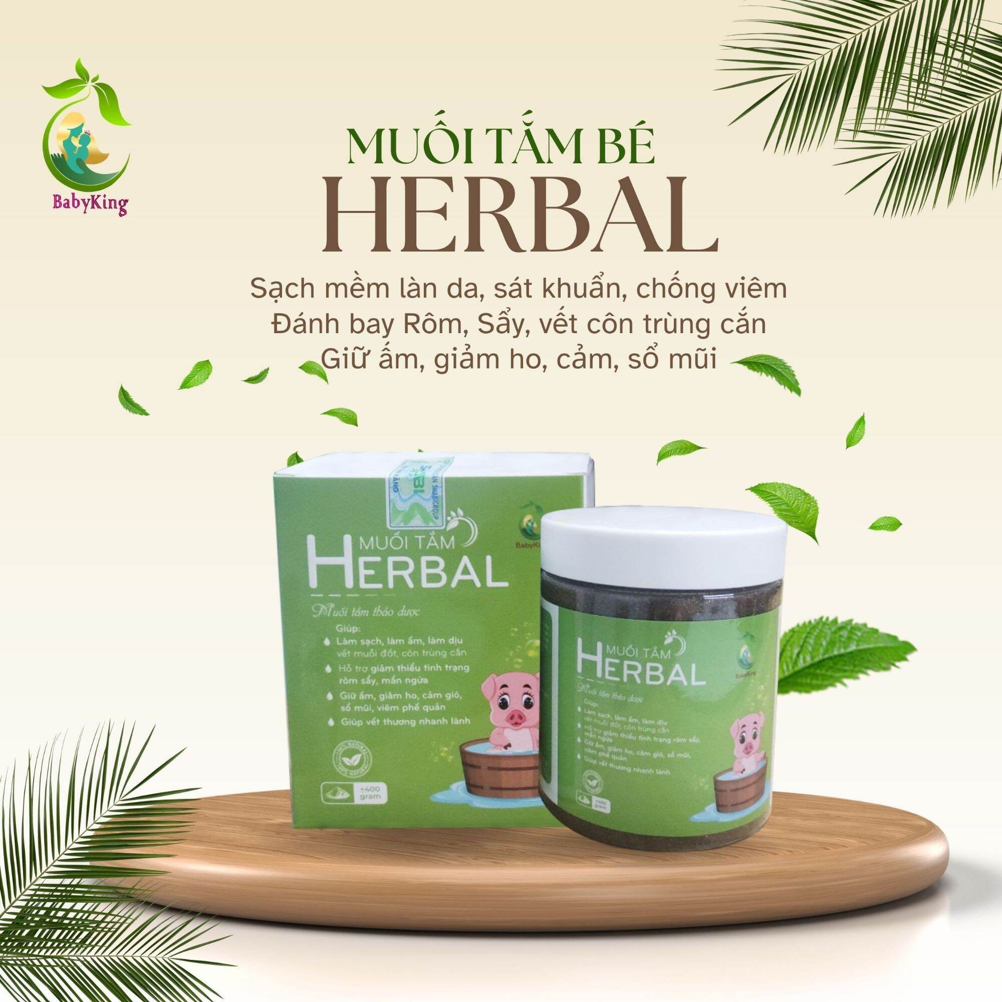 Muối tắm bé herbal 400g