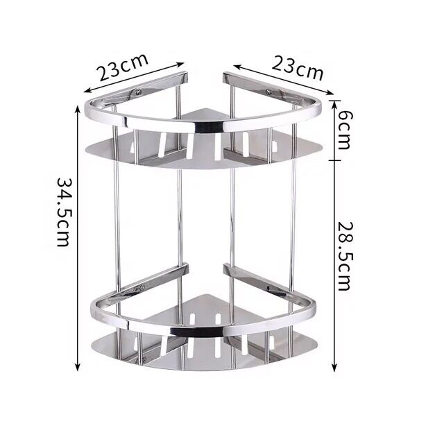 Kệ góc inox hai tầng
