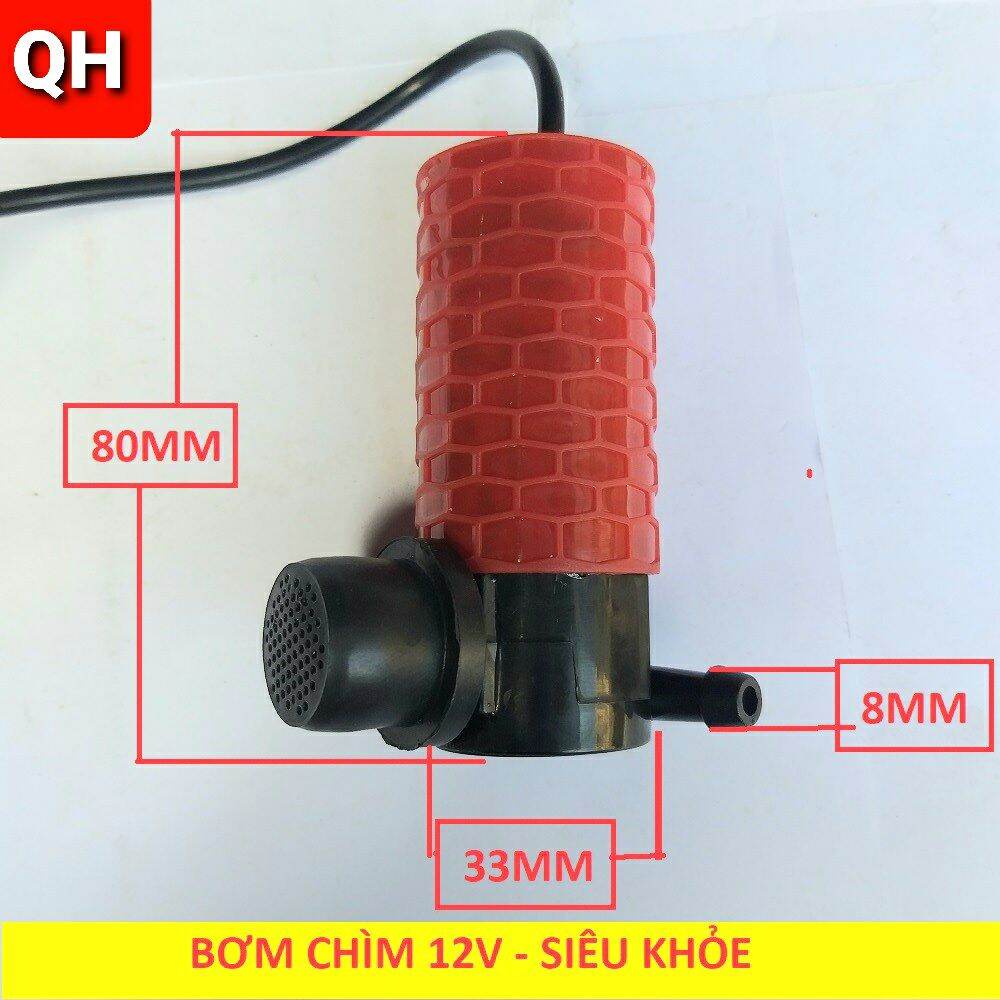Bơm chìm mini 12V - 30W máy Bơm nước cắt rãnh tường