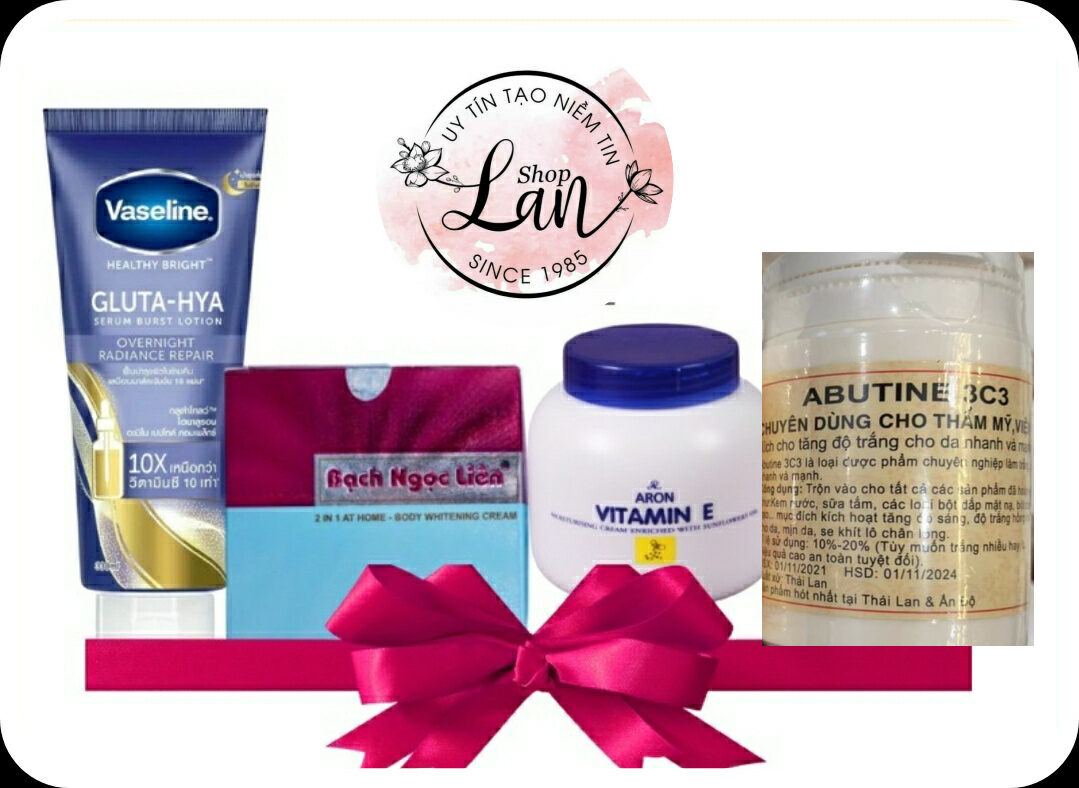 Combo siêu dưỡng bạch ngọc liên + vaseline gluta + 3c3 + e thái