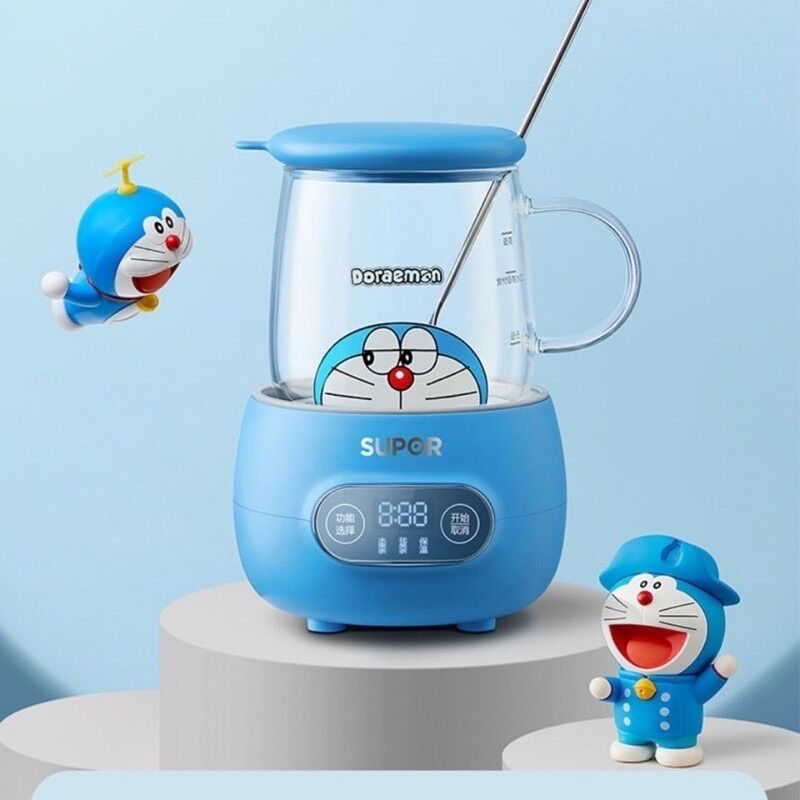 Ấm đun nước doremon supor mini nấu trà, hâm nóng cafe đa năng