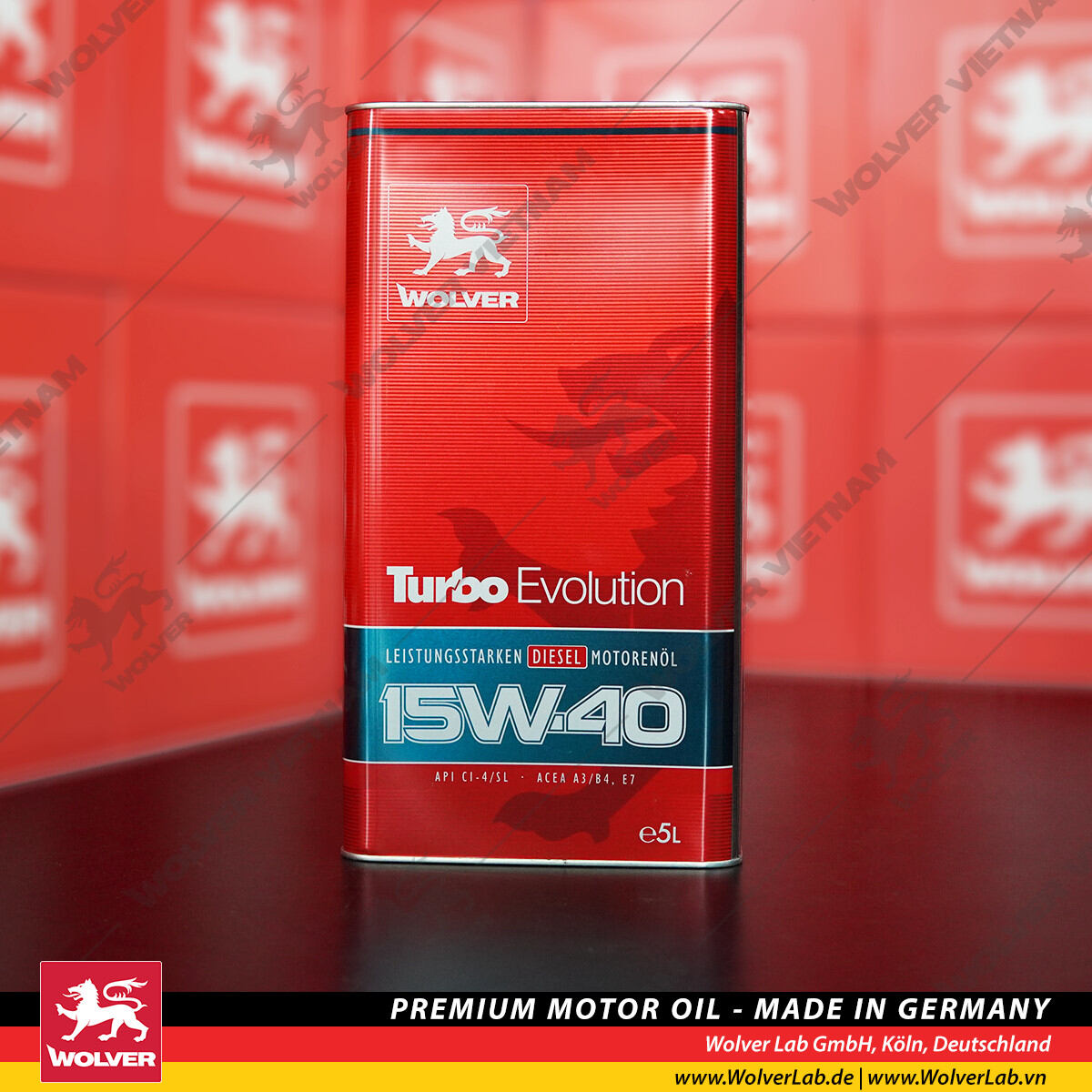 Dầu nhớt xe tải Wolver Turbo Evolution 15W-40 Ci-4 5L