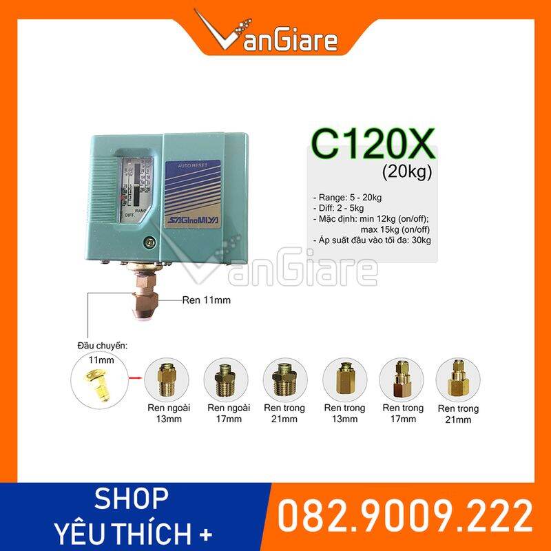 Công tắc áp lực - Rơ le áp suất Saginomiya (Nhật) SNS C103X C106X C110X C120X C130X
