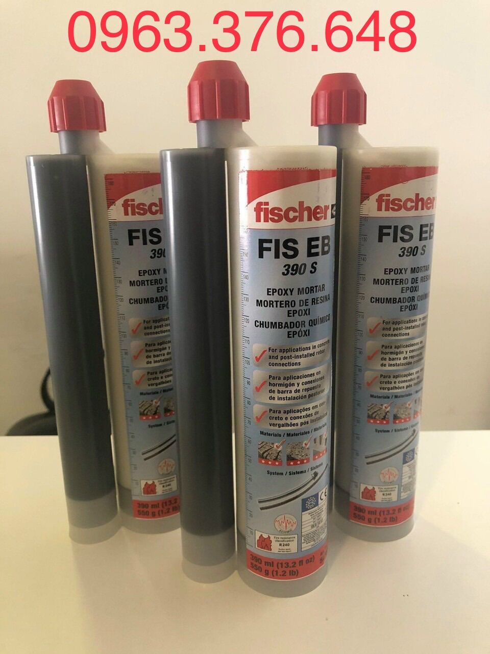 Keo cấy thép fischer eb 390s có sẵn vòi bơm