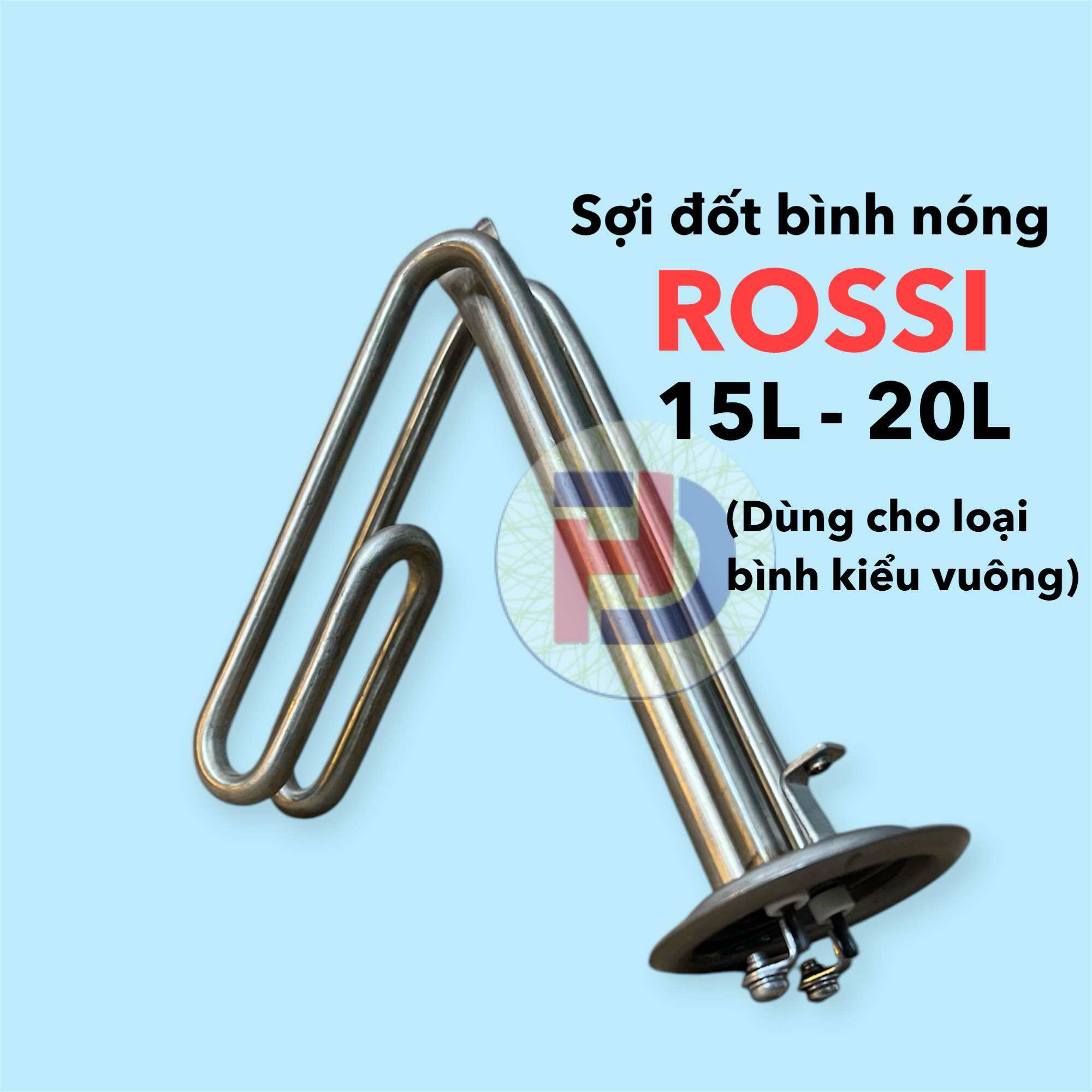 Sợi đốt Bình nóng lạnh Rossi 15 lít 2500W bình vuông mới chính hãng