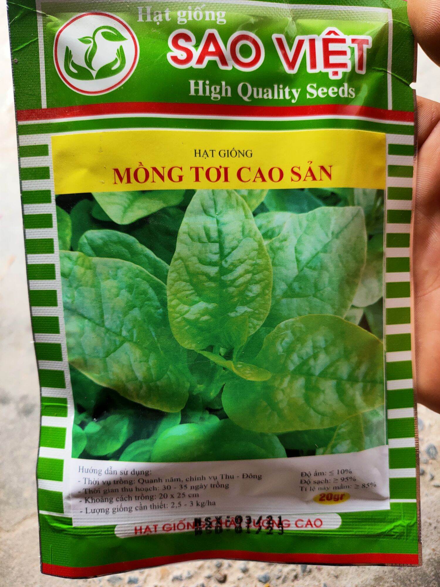 Hạt giống rau mồng tơi