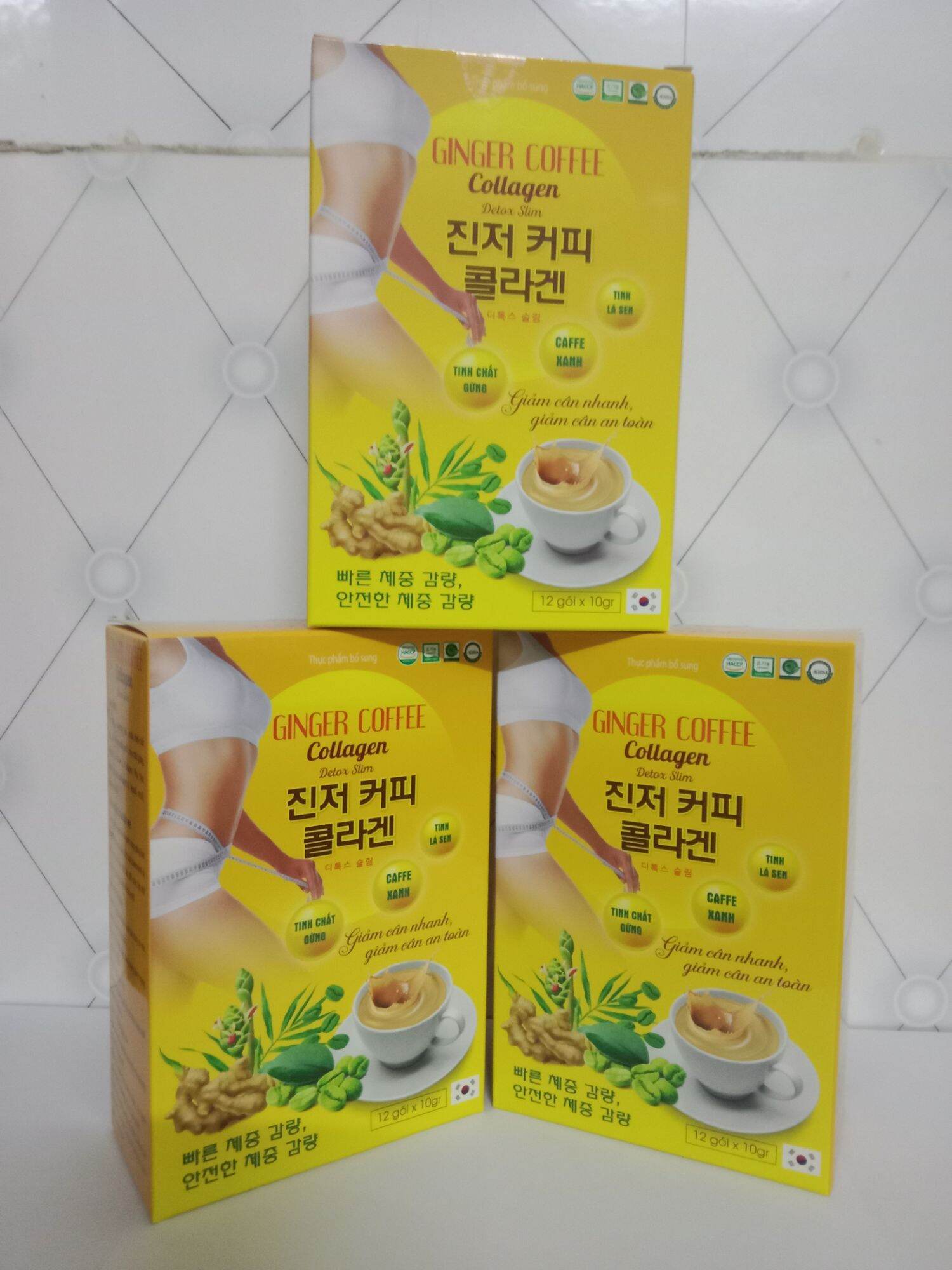 COMBO 2 Cà Phê Gừng Collagen Ginger hỗ trợ giảm cân, kiểm soát cân nặng, hạn chế hấp thu chất béo,làm đẹp da- hộp 12 gói