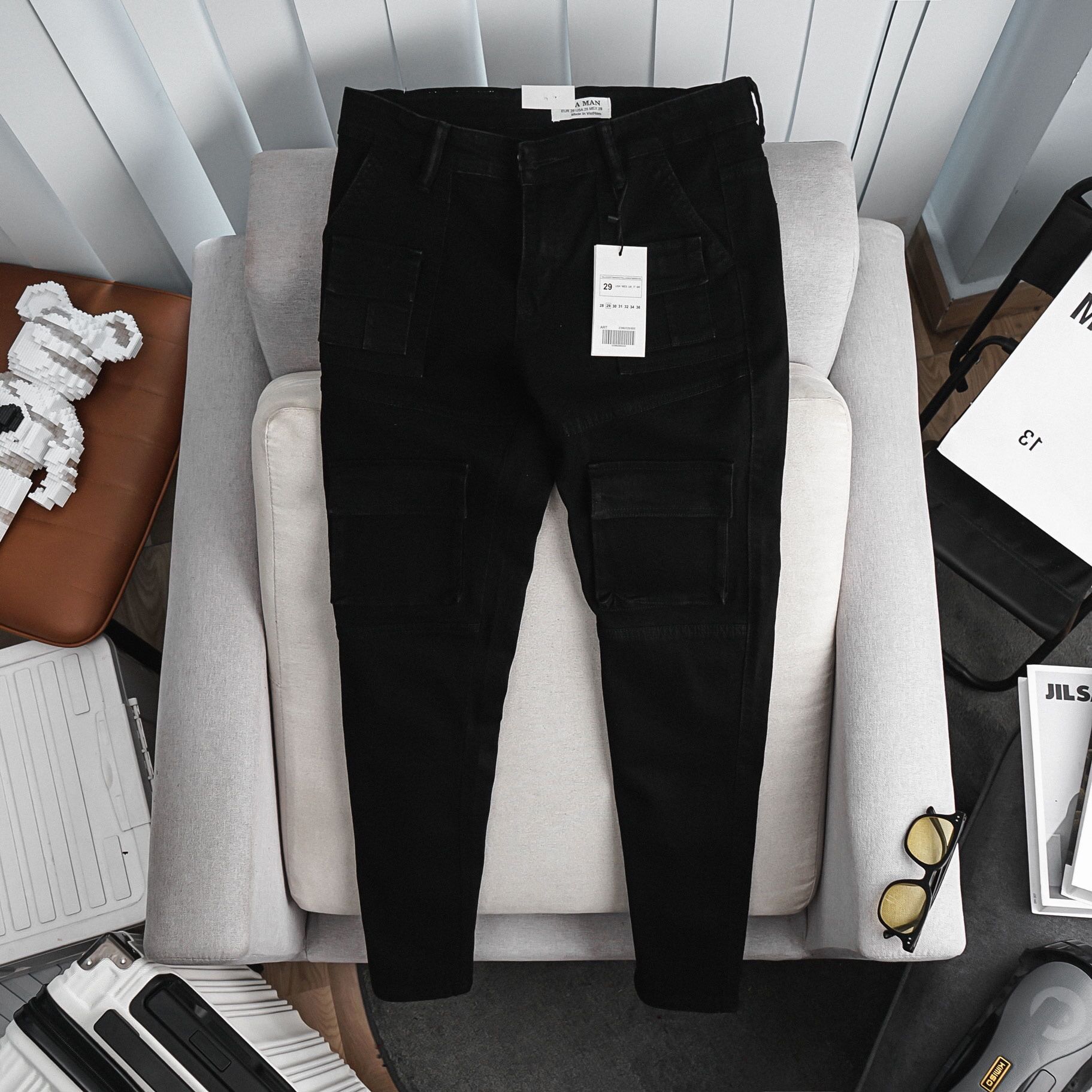 Quần jean đen rách skinny vnxk zr 3 mẫu ống côn