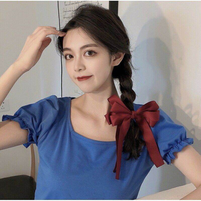 Kẹp Nơ ruy băng lụa phong cách tiểu thư