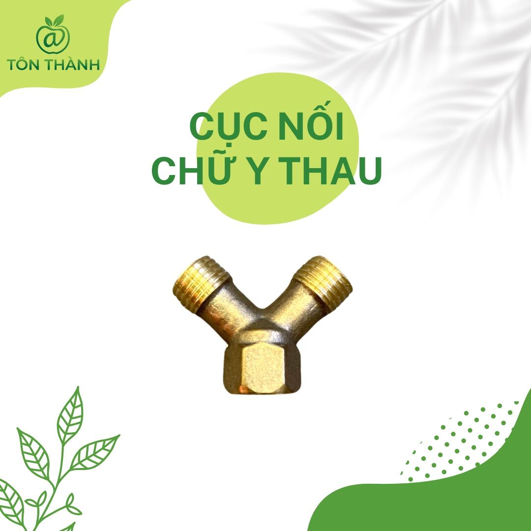 CỤC NỐI CHỮ Y CHỮ T THAU KHỚP CHIA 2 ĐẦU RA RĂNG NGOÀI 14MM