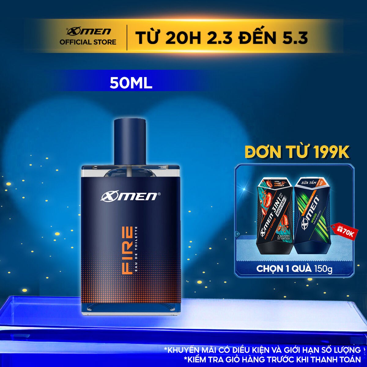 Tắm Gội Nước Hoa X-Men Fire 2in1 - 12h Thơm Lâu Sạch Sâu 900g