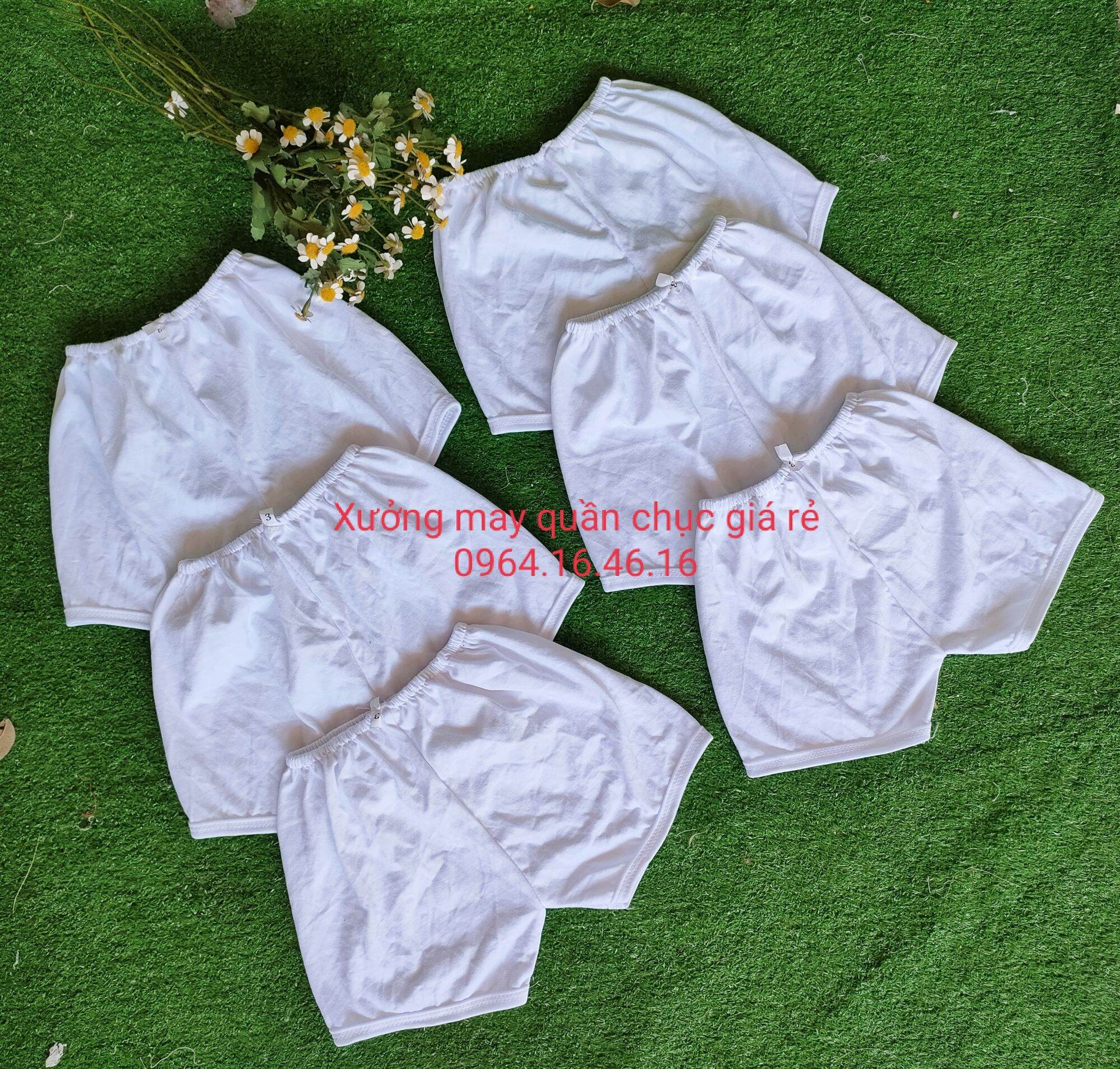 Set 10 quần đùi trắng cho bé trai bé gái