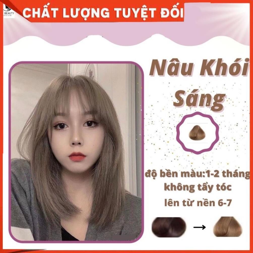 Nhuộm Tóc Màu NÂU KHÓI SÁNG Tặng Oxy Và Gang Tay (Giá Gốc)