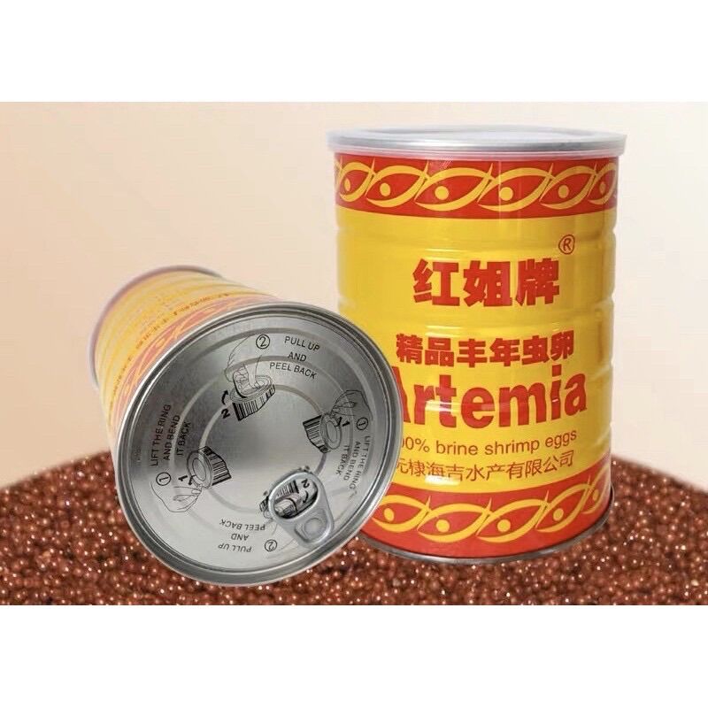 Trứng artemia lon vàng cá ấp nở 425g - thức ăn cá cảnh