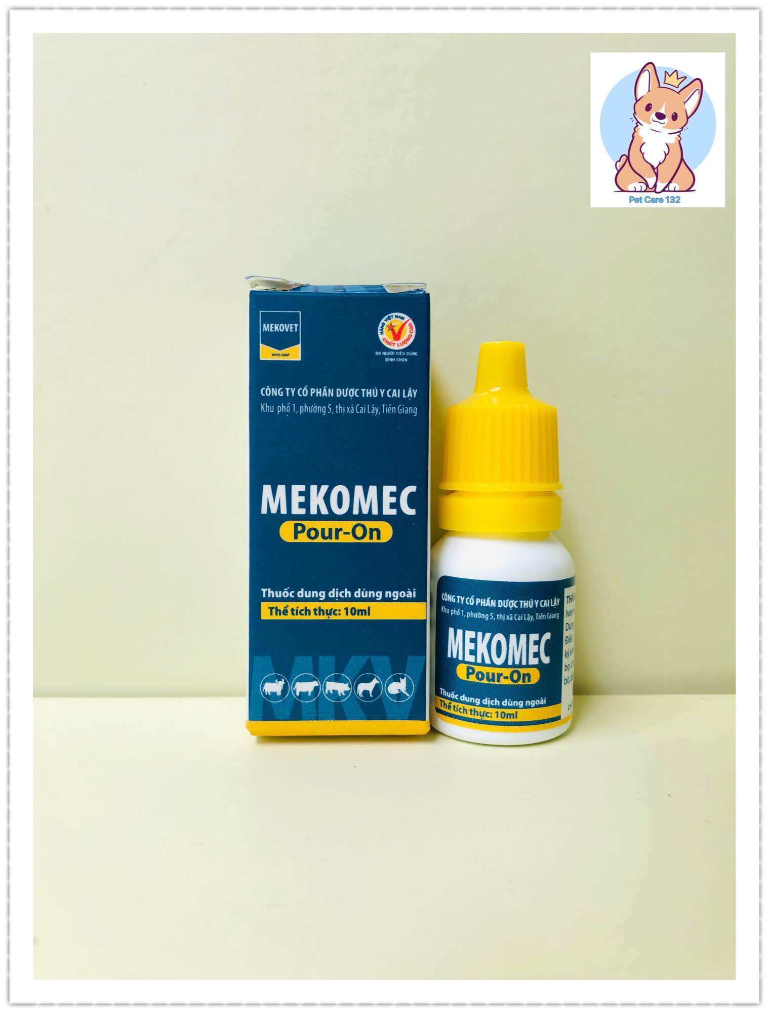 1 lọ Mekomec 10ml, Nhỏ ve cho chó và mèo.