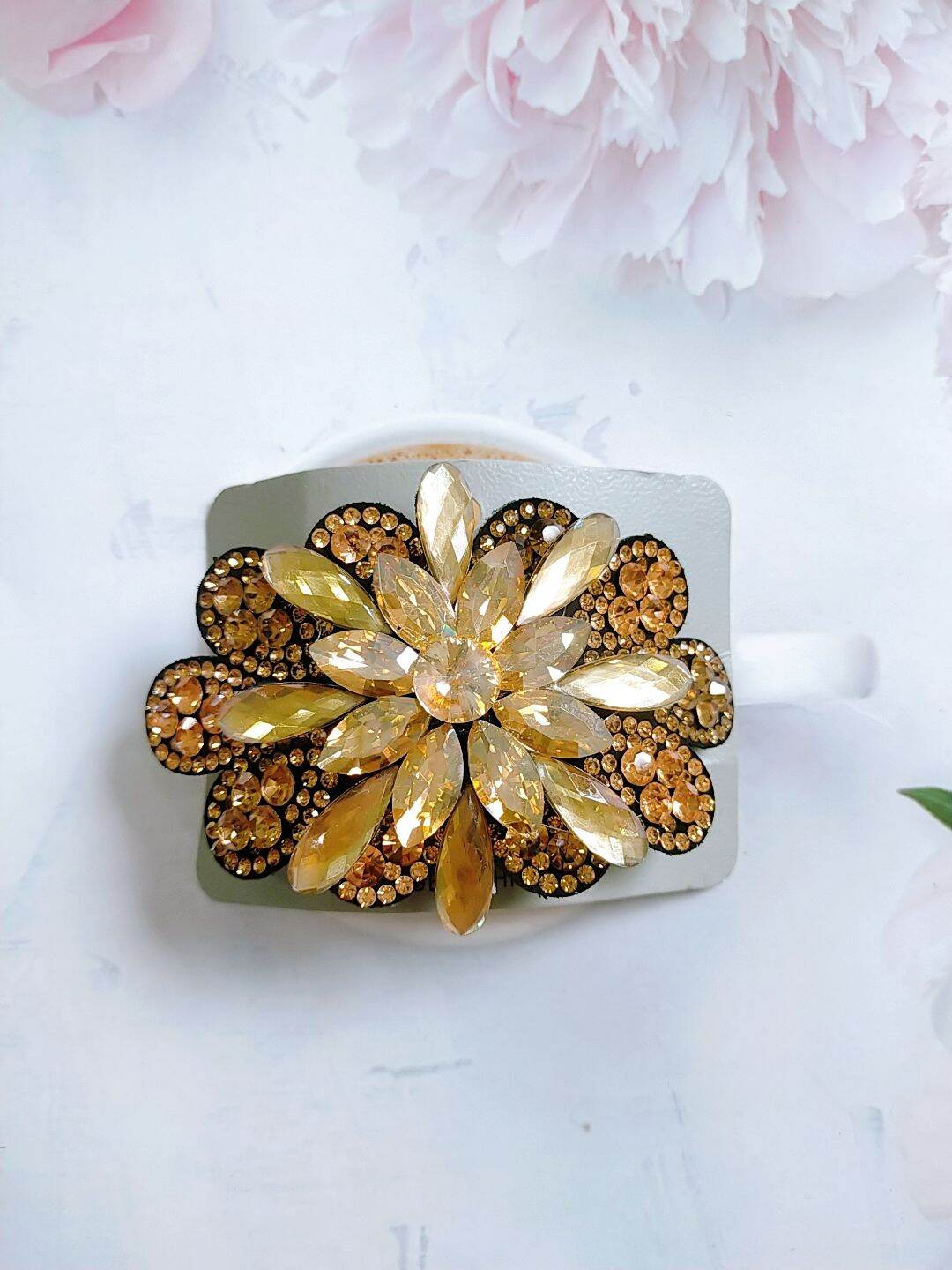Kẹp tóc đính đá phía sau sang trọng gọng 10 cm
