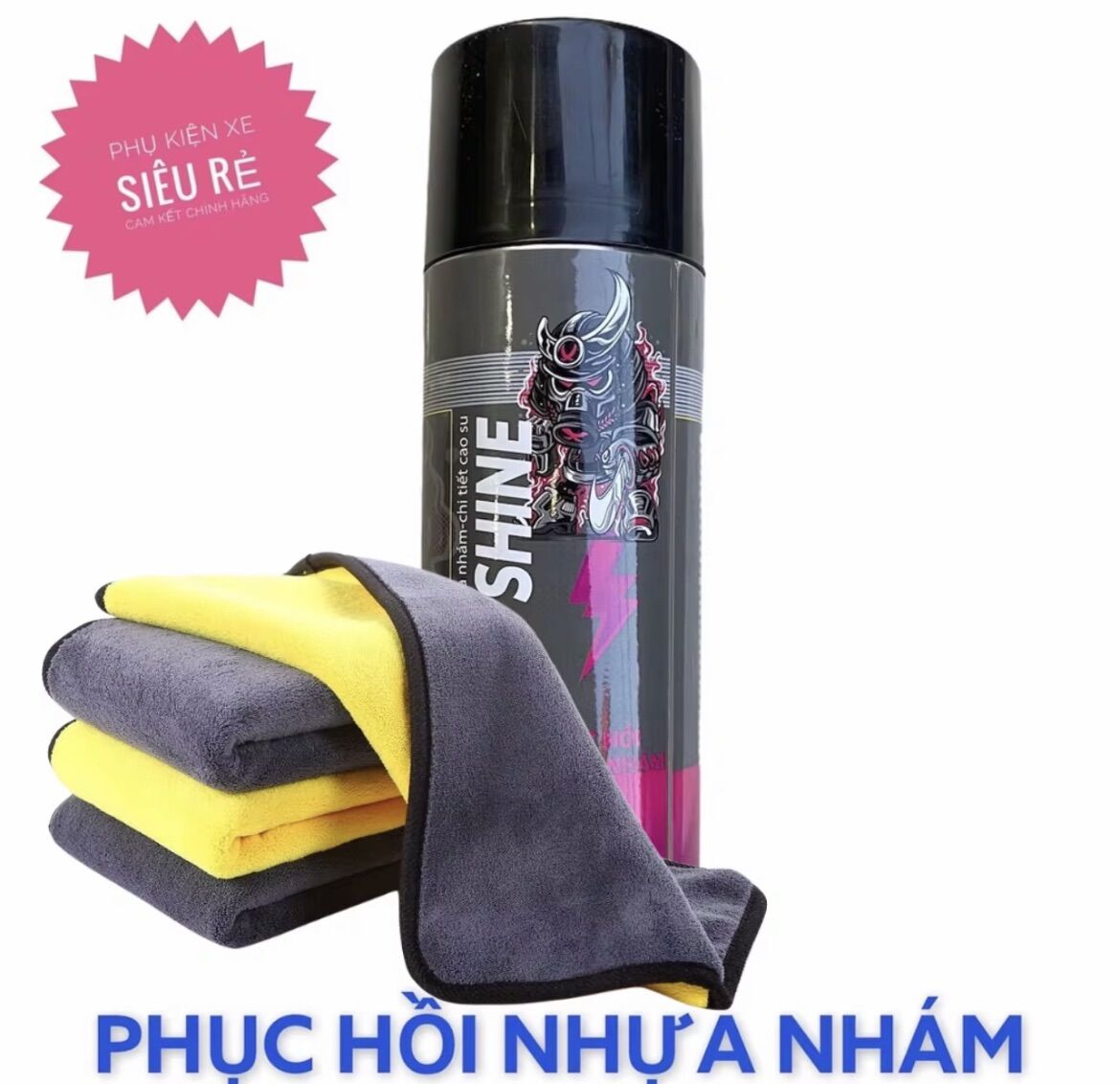 Chai xịt phục hồi nhựa nhám, nhựa đen, dưỡng đen dàn nhám sprayking 400ml