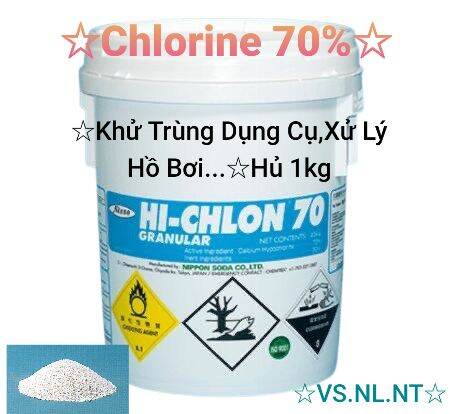 Bảng giá 1kg- Chlorine Nhật 70 Xử lý nước ,Hồ bơi, phun khử trùng dụng cụ # hủ 1kg