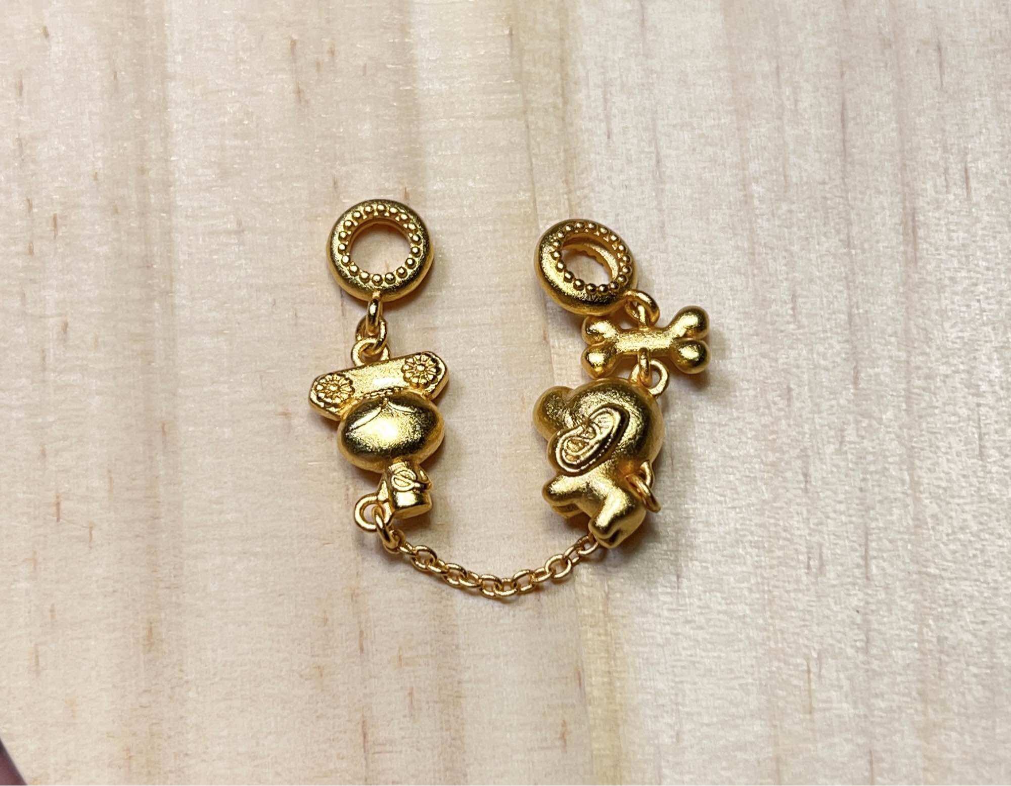 Charm bạc mạ vàng phối vòng phong thuỷ