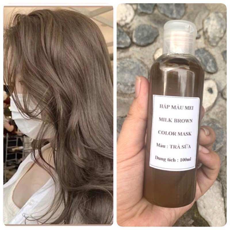 Gội hấp màu trà sữa milk brown mask cho tóc mei