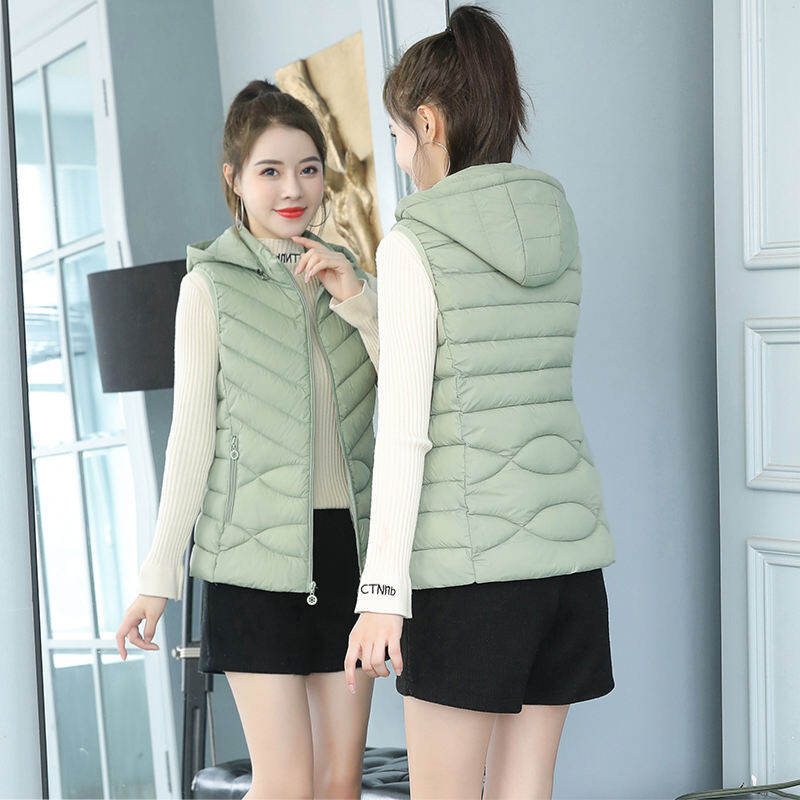 Áo Gile Bông Nữ Áo Ba Lỗ Thịnh Hành Mẫu Thu Đông 2021 Áo GILE Bông Nhung Lông Vũ 25 Tôn Dáng Gầy Mỏng Nhẹ 35 Tuổi