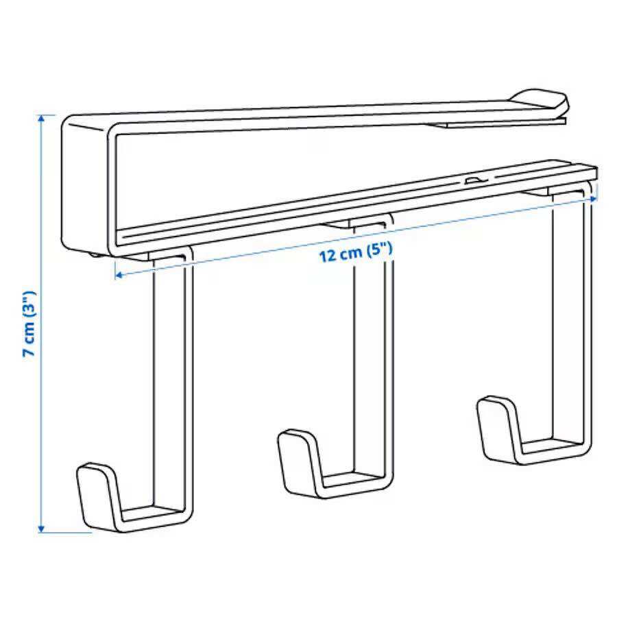 Thanh treo tủ 3 móc IKEA