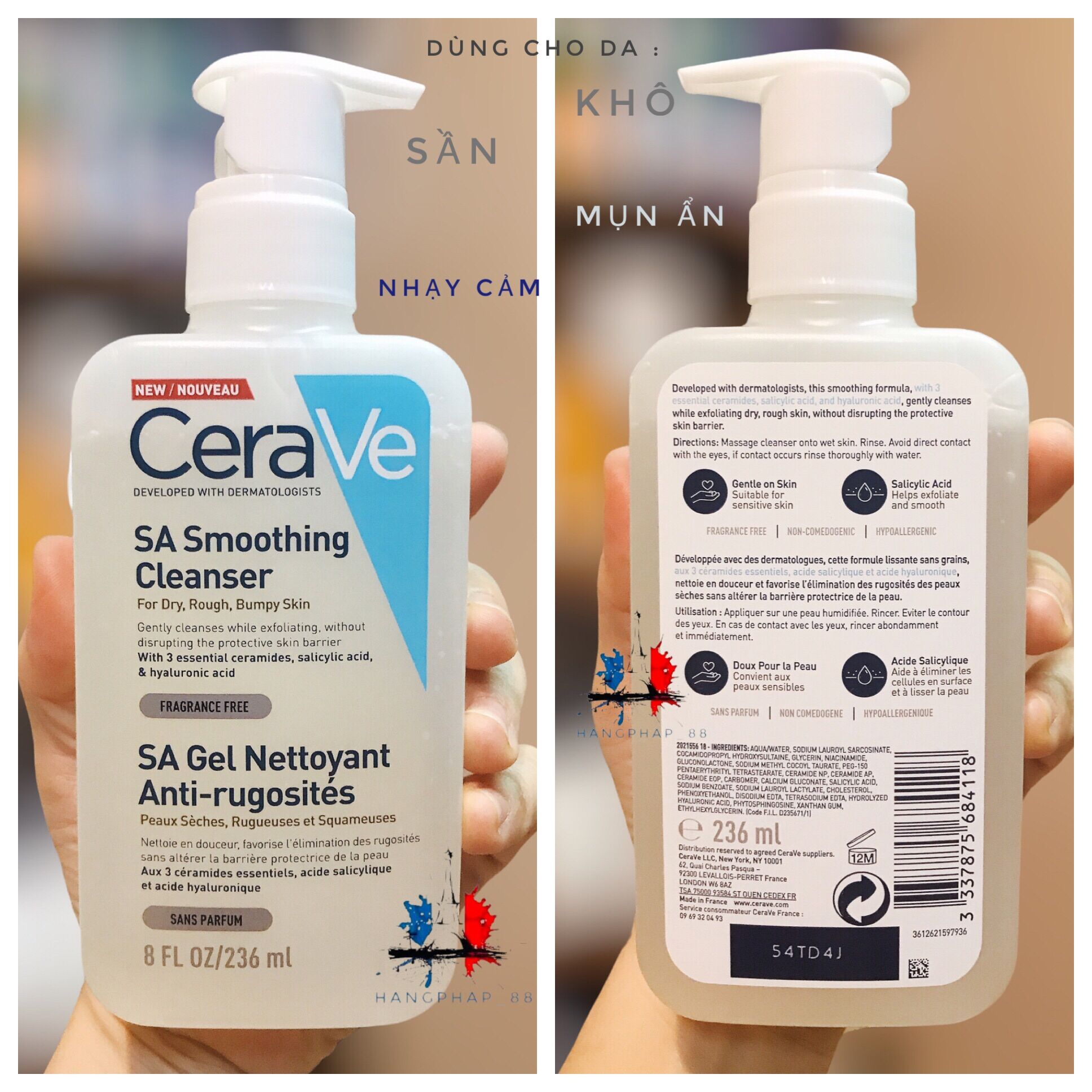 Sữa rửa mặt Cerave bản Pháp