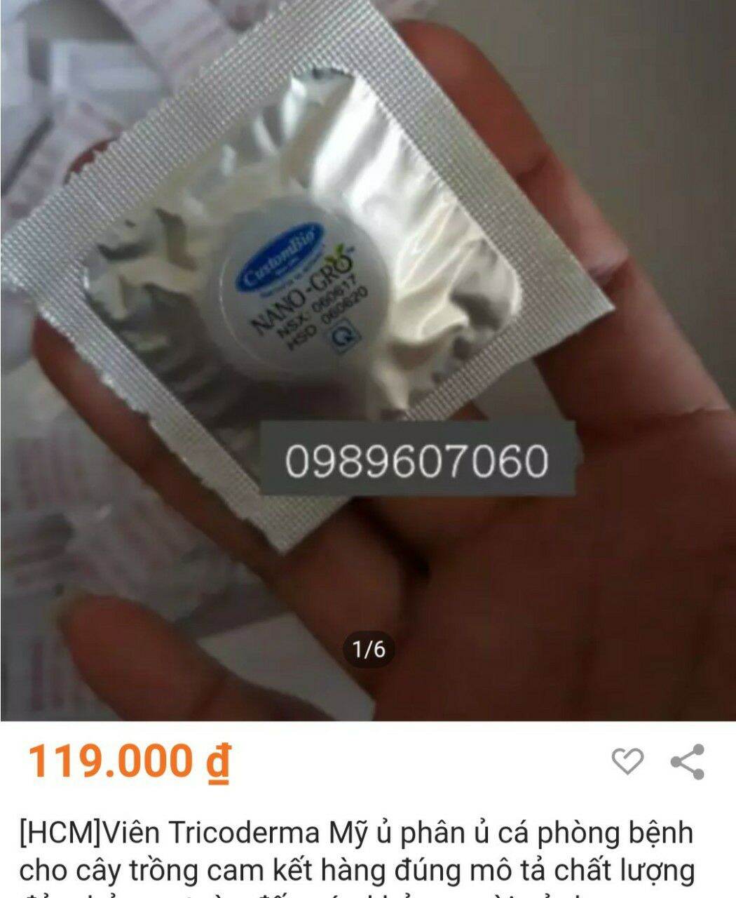 [HCM]Viên sủi trichoderma Nanogro ủ phân chuồng phân cá chăm sóc cây trồng
