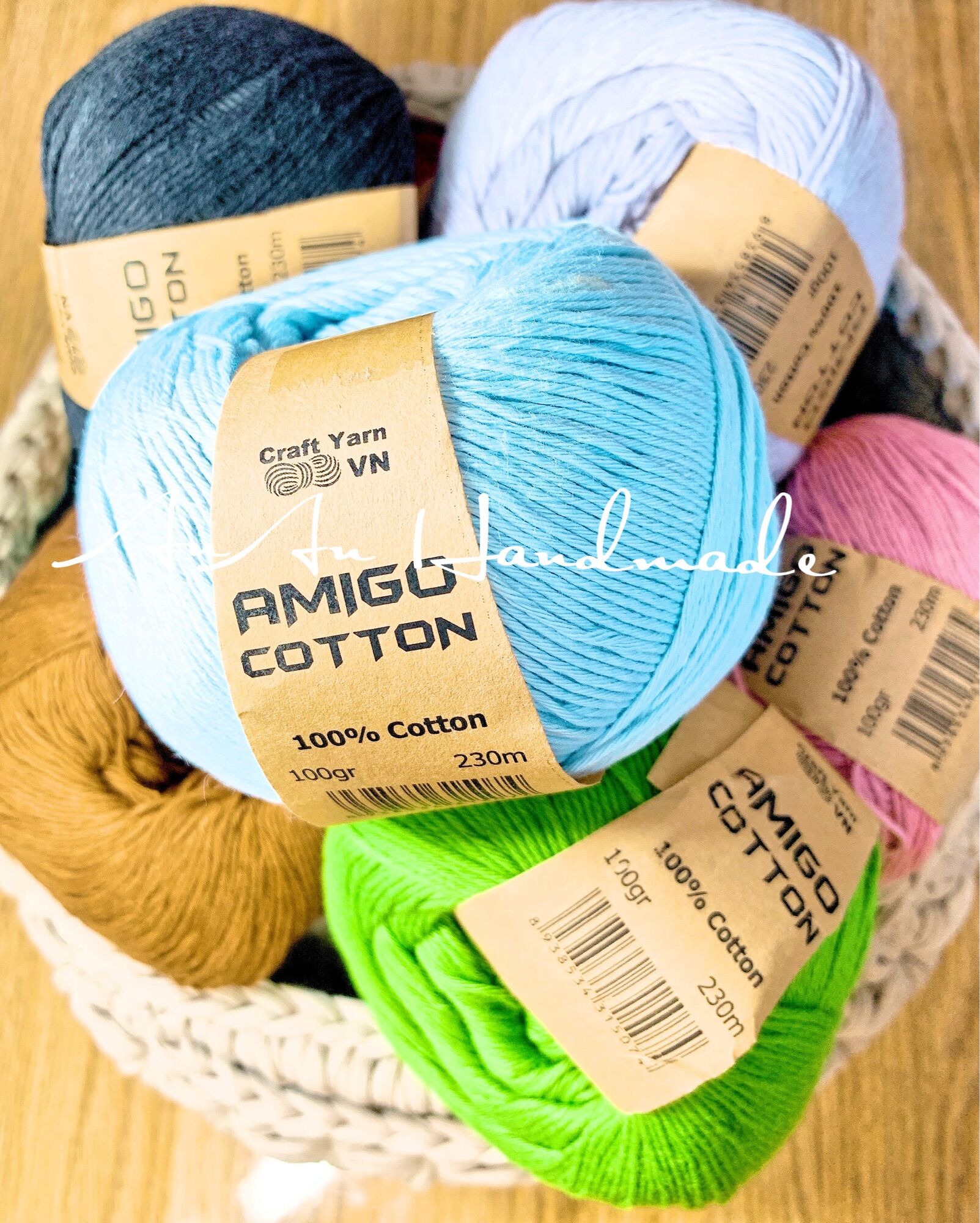 Sợi Amigo cotton 100% - Cuộn 100gr