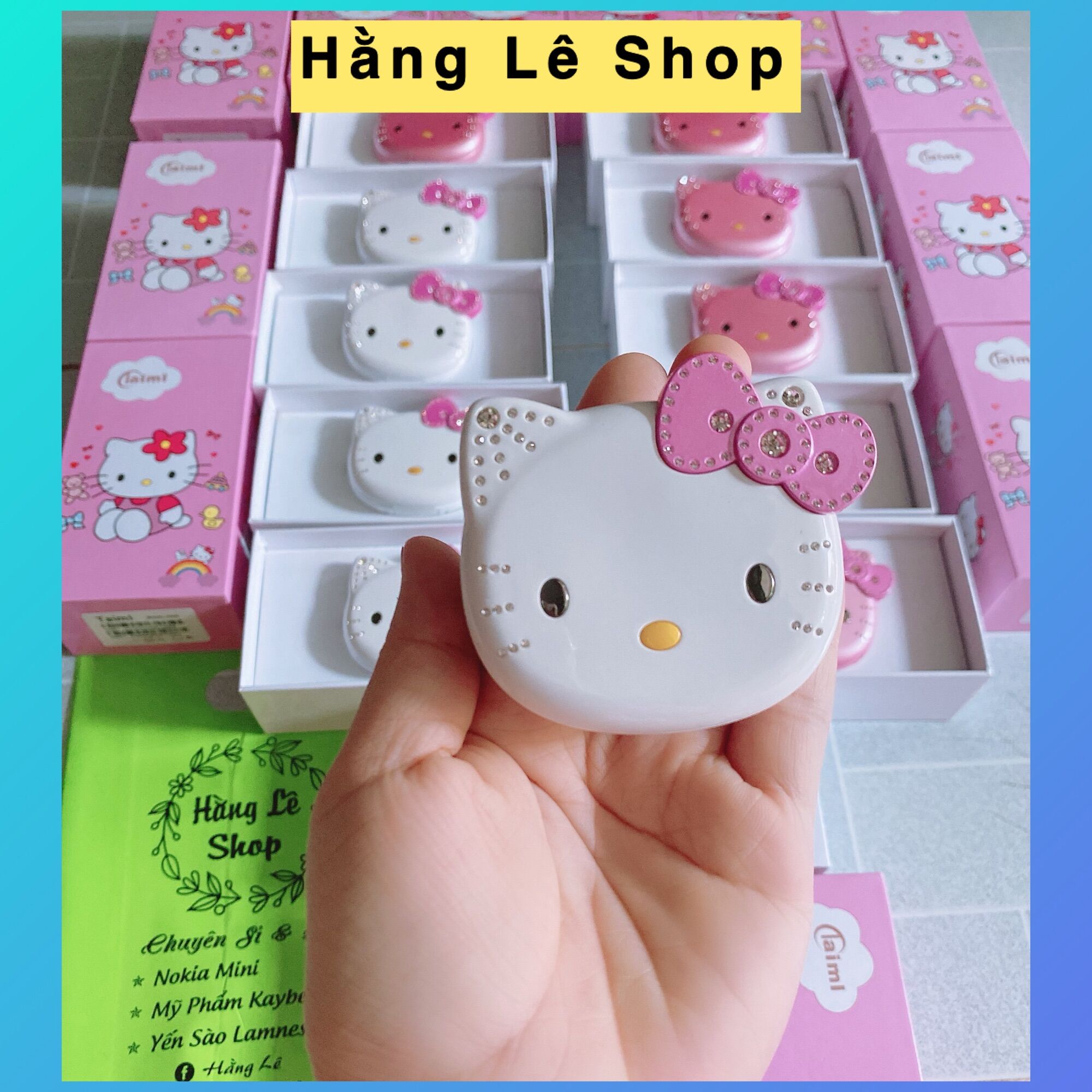 Điện thoại hello kitty 2 sim mini siêu xinh( tặng kèm 1 pin)
