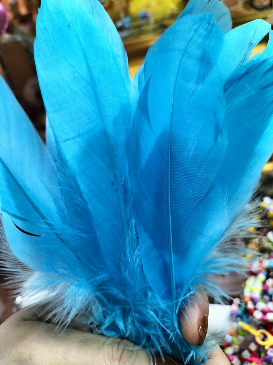 Lông gà nhân tạo trang trí làm handmade 10 cái