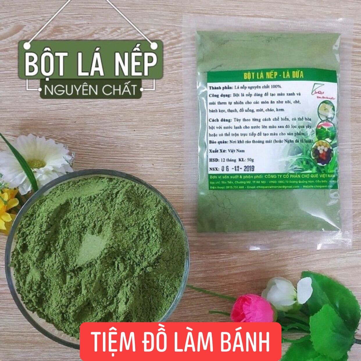 Bột tạo màu tự nhiên 50g - Bột lá nếp