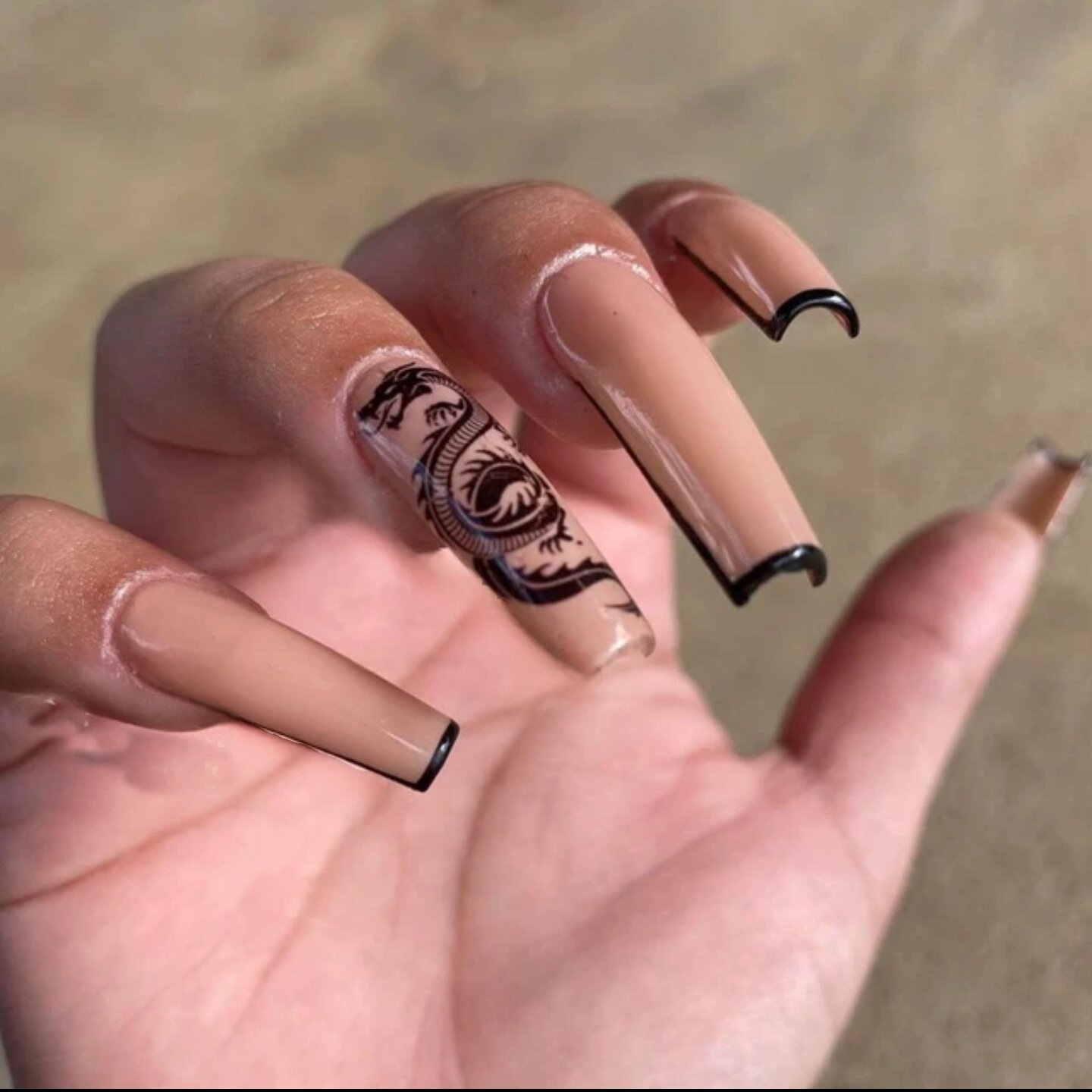Sticker dán móng trang trí nail mẫu Rồng rắn