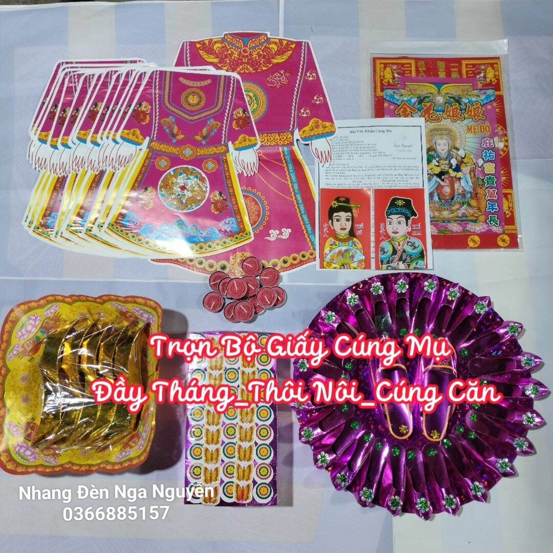 Trọn bộ giấy cúng bà mụ/giấy cúng đầy tháng, thôi nôi , cúng căn