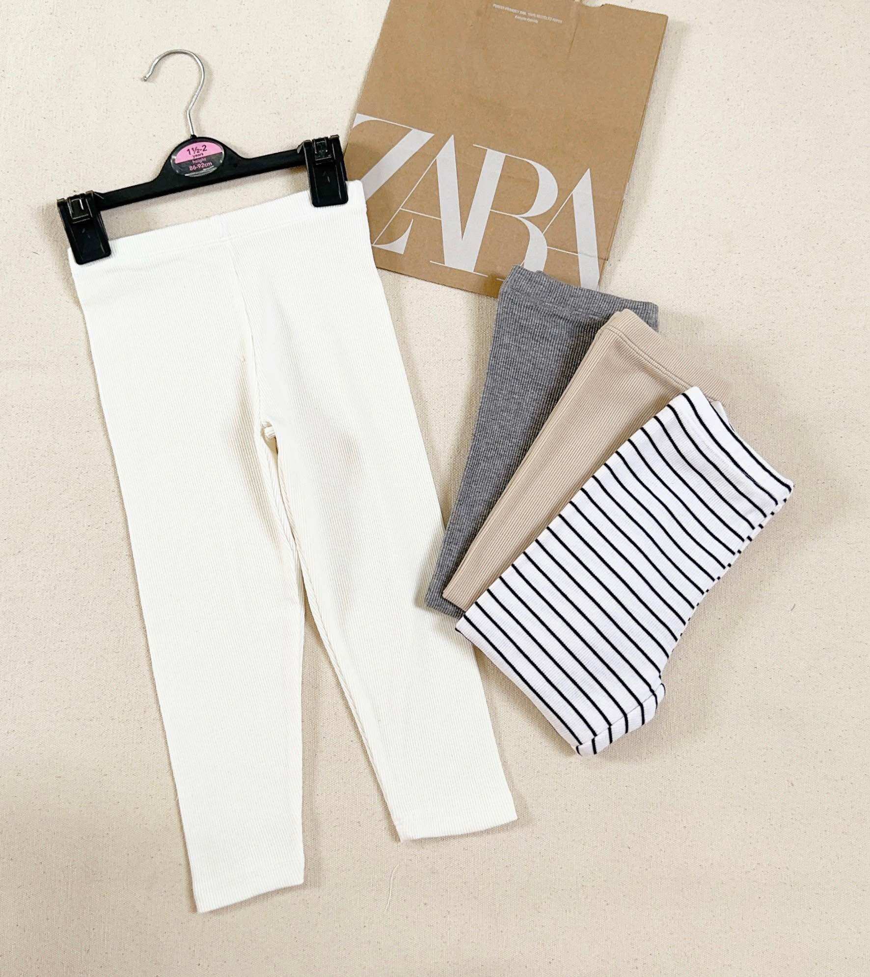 Set 4 quần legging tăm dài cho bé gái