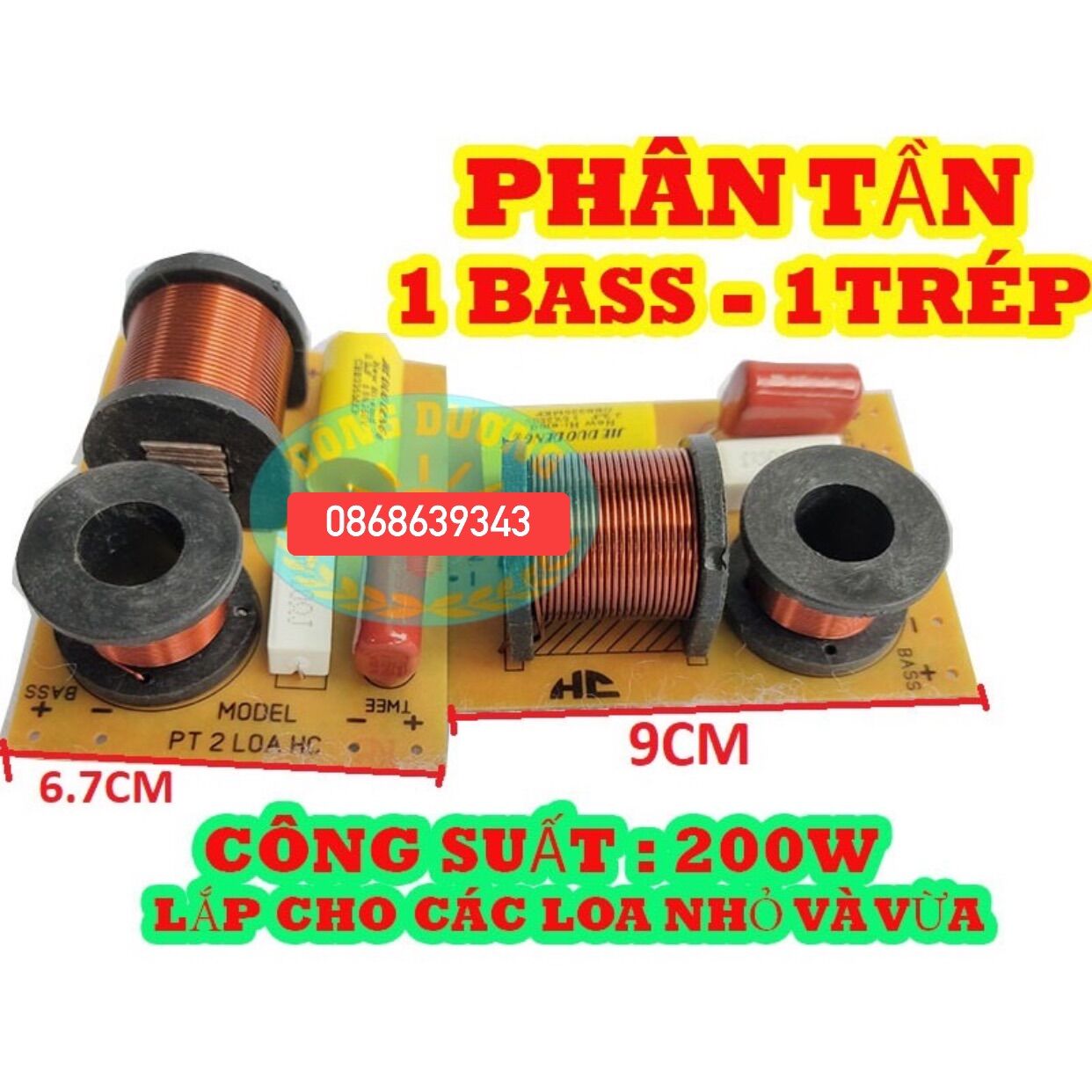 Bộ 2 mạch phân tần 2 loa ad - dùng cho bass dưới 30 - phân tần 2 đường tiếng
