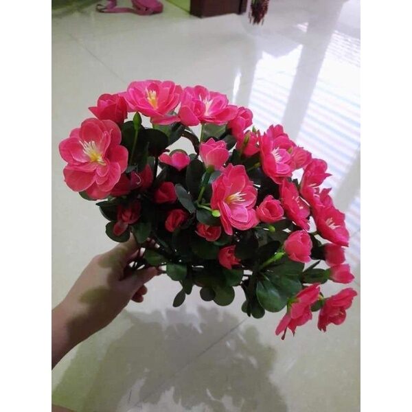 Cụm Hoa Đỗ Quyên_ Hoa lụa Cao Cấp
