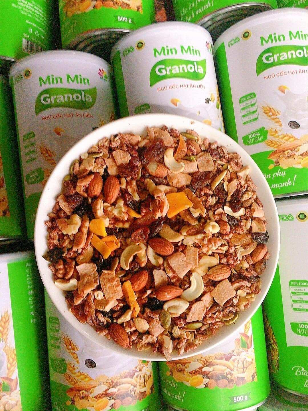 [2 hộp 1 kg ] Ngũ cốc hạt Granola Min Min