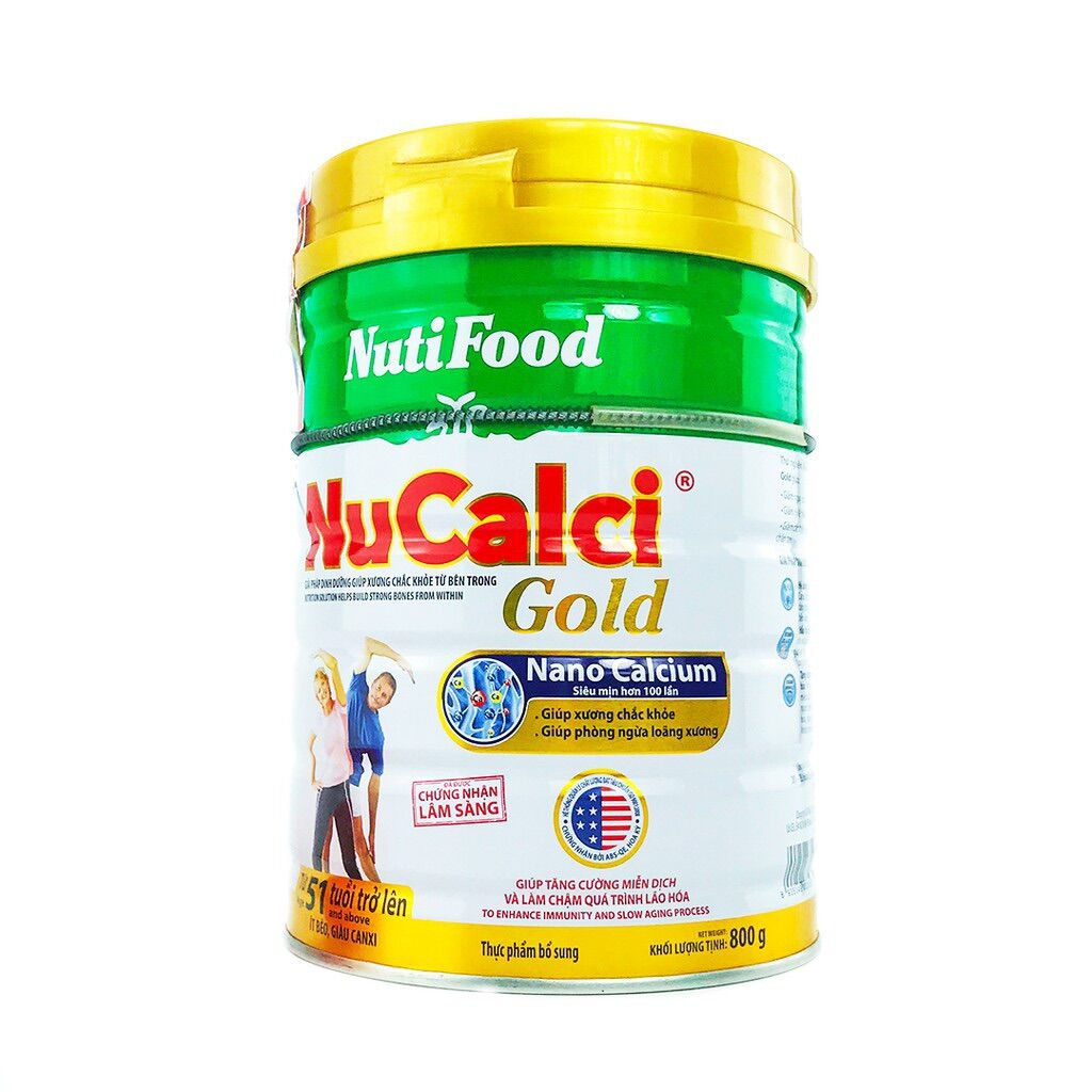 Sữa bột NuCalci Gold lon 800g (từ 51 tuổi trở lên)