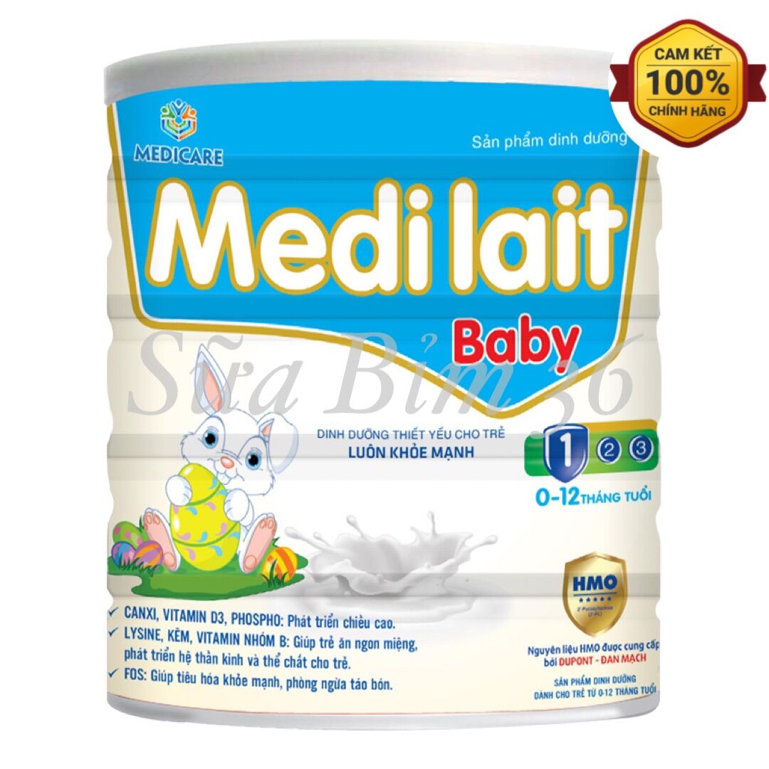 Sữa bột Medilait baby từ 0-12 tháng hộp 900g Hsd 2025