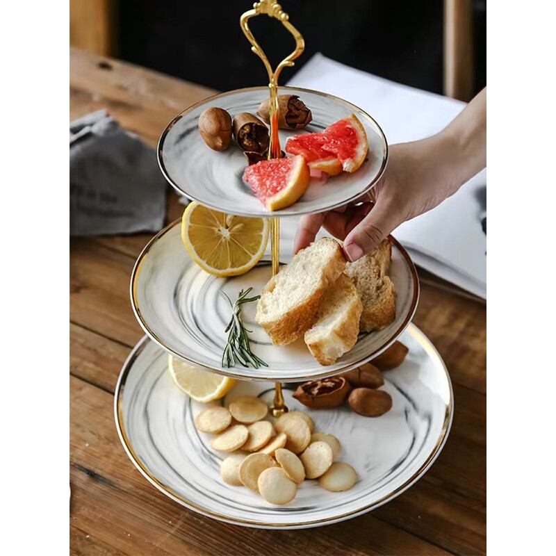 (hàng có sẵn )khay pancake 3 tầng vân đá cao cấp