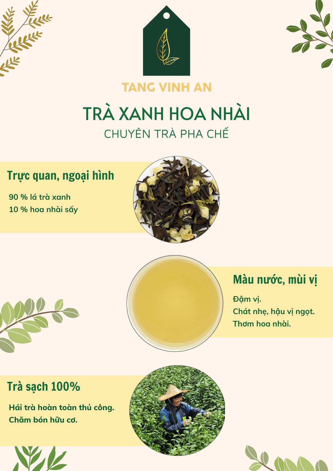 Trà Xanh Lài - Trà Pha Chế - Túi 500gr - Tằng Vĩnh An